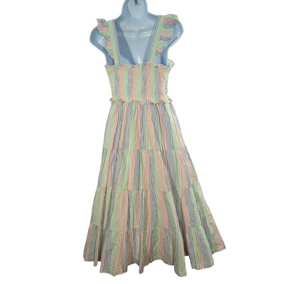 Ruffle Butts Smocked Maxi Dress Women's Sz M Multicolor Striped Tiered Ruffled - Picture 5 of 16